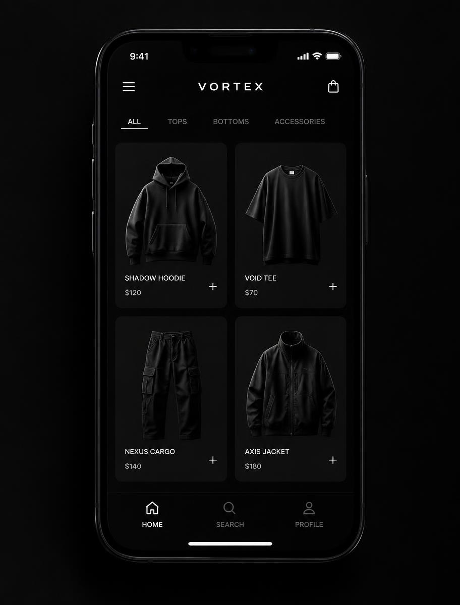 Versão mobile do e-commerce Noiré District